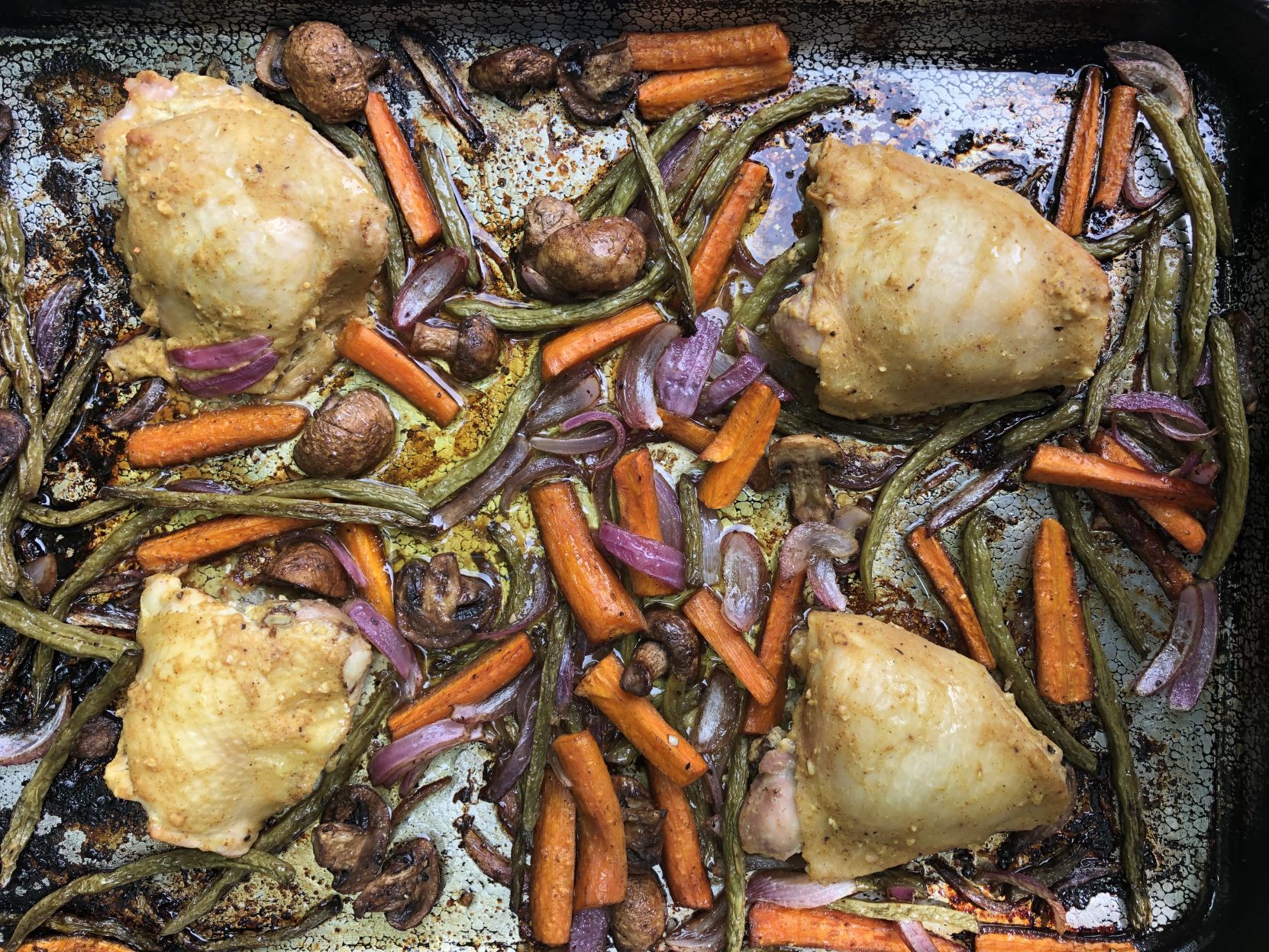 Sheet Pan Dijon Chicken with Balsamic Vegetables